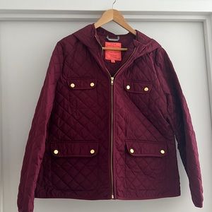 J.Crew burgundy quilted field jacket